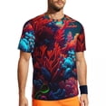 thumbnail image 1 of T Shirt For Men Tropical Marine Shoal of Fish Trending Gym Short-Sleeved Breathable Tops Beach Stree, 1 of 7