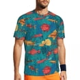 thumbnail image 1 of T Shirt For Men Tropical Marine Shoal of Fish Trending Gym Short-Sleeved Breathable Tops Beach Stree, 1 of 7