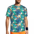 thumbnail image 1 of T Shirt For Men Tropical Palm Leaves Gym T-Shirt Red Leaf Print Hip Hop Man Streetwear Tee Shirt Sum, 1 of 7