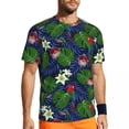 thumbnail image 1 of T Shirt For Men Tropical Palm Leaves Gym T-Shirt Red Leaf Print Hip Hop Man Streetwear Tee Shirt Sum, 1 of 7