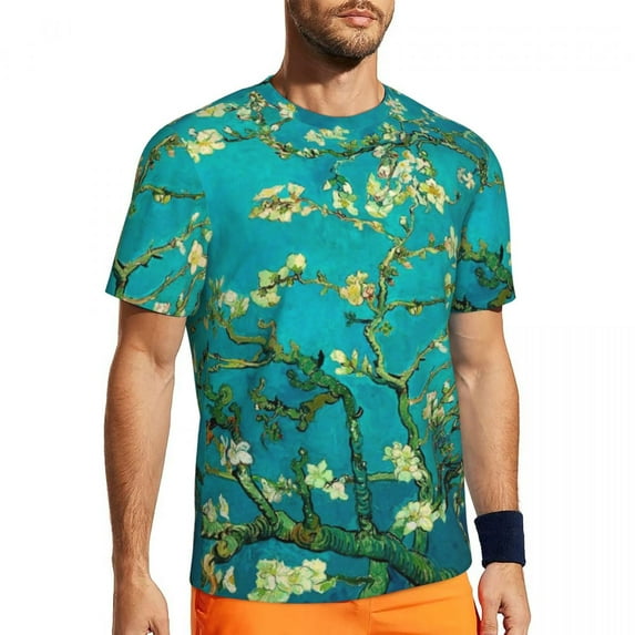 T Shirt For Men Van Gogh Male Almond Tree Floral Art Classic Running Comfortable Summer Trendy Cool