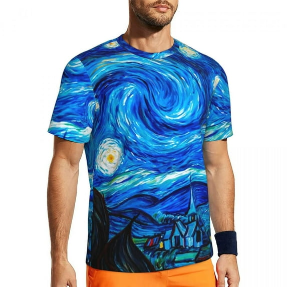 T Shirt For Men Van Gogh Male Almond Tree Floral Art Classic Running Comfortable Summer Trendy Cool