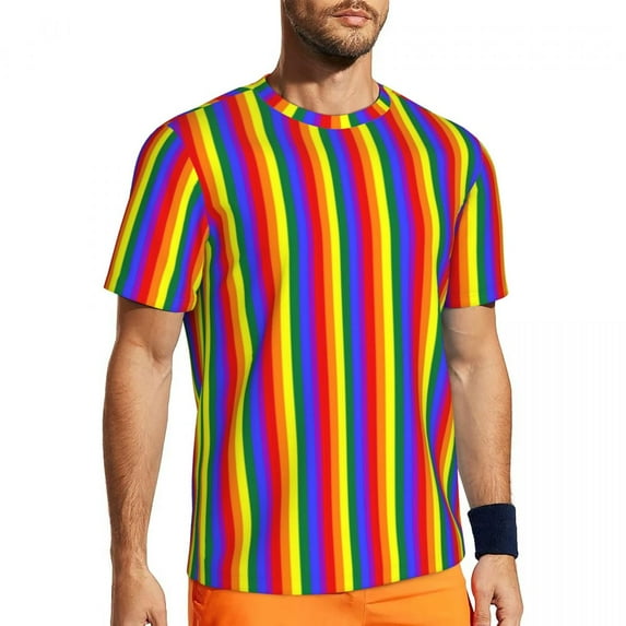 T Shirt For Men Vertical Striped Man Blue And White Casual Gym Quick Dry Summer Novelty Tees Pattern