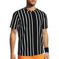 thumbnail image 1 of T Shirt For Men Vertical Striped Man Blue And White Casual Gym Quick Dry Summer Novelty Tees Pattern, 1 of 7