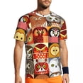 thumbnail image 1 of T Shirt For Men Vibrant Owl Running Summer Retro Floral Print Casual T-Shirts Hippie Tshirt For Men, 1 of 7