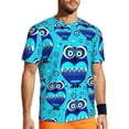 thumbnail image 1 of T Shirt For Men Vibrant Owl Running Summer Retro Floral Print Casual T-Shirts Hippie Tshirt For Men, 1 of 7