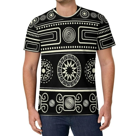 T Shirt For Men Vintage Ethnic T-Shirt Men Colorful Tribal Print Classic T-Shirts Premium Trending T