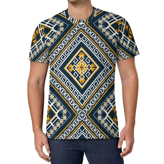 T Shirt For Men Vintage Ethnic T-Shirt Men Colorful Tribal Print Classic T-Shirts Premium Trending T