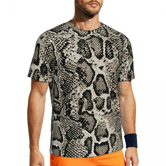 T Shirt For Men Vintage Snakeskin Gym Summer Snake Skin Print Animal Vintage T-Shirts Harajuku Tshir