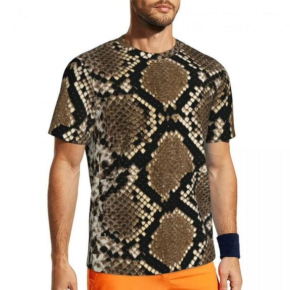T Shirt For Men Vintage Snakeskin Gym Summer Snake Skin Print Animal Vintage T-Shirts Harajuku Tshir