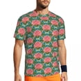 thumbnail image 1 of T Shirt For Men Water Lily Print Sportswear Summer Pink Lotus Vintage T-Shirts Hip Hop Tshirt For Ma, 1 of 7