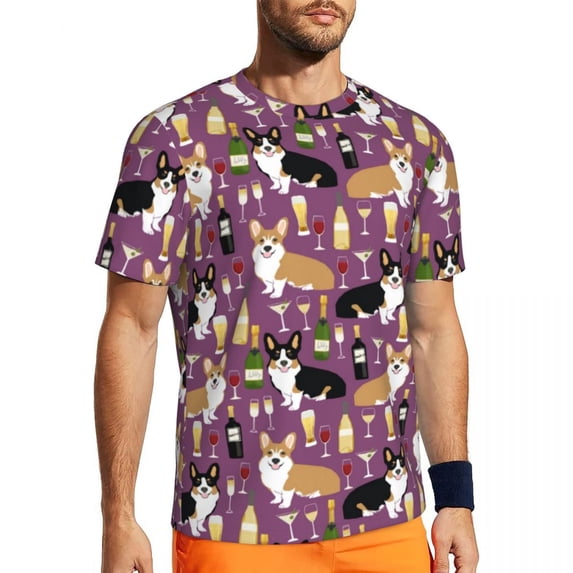 T Shirt For Men Wine Lover T-Shirt Male Red Wine Pattern Basic Sports Fast Dry Summer Fashion Tee Sh