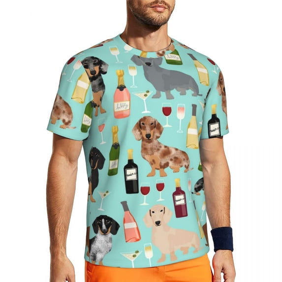T Shirt For Men Wine Lover T-Shirt Male Red Wine Pattern Basic Sports Fast Dry Summer Fashion Tee Sh