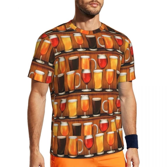 T Shirt For Men Wine Lover T-Shirt Male Red Wine Pattern Basic Sports Fast Dry Summer Fashion Tee Sh