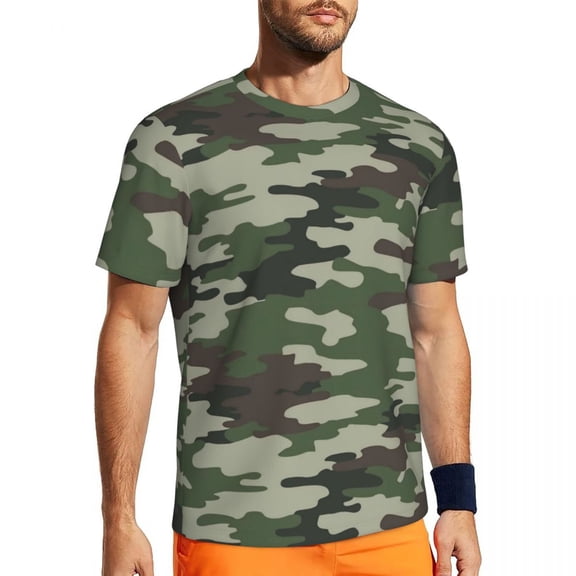 T Shirt For Men Yellow Camo Desert Camouflage Trendy Cool Gym T-Shirts Short-Sleeve Comfortable Tshi