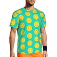 thumbnail image 1 of T Shirt For Men Yellow Lemon Slices Men Flower Print Basic Sports T-Shirts Quick-drying Summer Fashi, 1 of 7