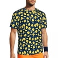 thumbnail image 1 of T Shirt For Men Yellow Lemon Slices Men Flower Print Basic Sports T-Shirts Quick-drying Summer Fashi, 1 of 7