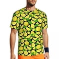 thumbnail image 1 of T Shirt For Men Yellow Lemon Slices Men Flower Print Basic Sports T-Shirts Quick-drying Summer Fashi, 1 of 7