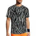thumbnail image 1 of T Shirt For Men Zebra Print Animal Stripes Hippie Gym T-Shirts Short Sleeve Comfortable Tops Summer, 1 of 7