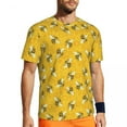 thumbnail image 1 of T-Shirt For Mens Flying Bees T Shirts Popular Yellow Roses Print Beach Tees O Neck Awesom, 1 of 5