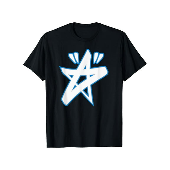 T-Shirt - Geometric Star Design, Regular Fit Short Sleeve Round Neck Casual Tee for Skateboarding & Casual Attire, Streetwear Fashion, Bold Graphic, Comfortable Material, Stylish Top, Young Adults