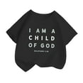 thumbnail image 1 of T Shirt,Girls Tees Shirts Cute Personality Printed Round Neck Short Sleeve Tee Casual Loose Top,Shirt,10-12 Years, 1 of 4