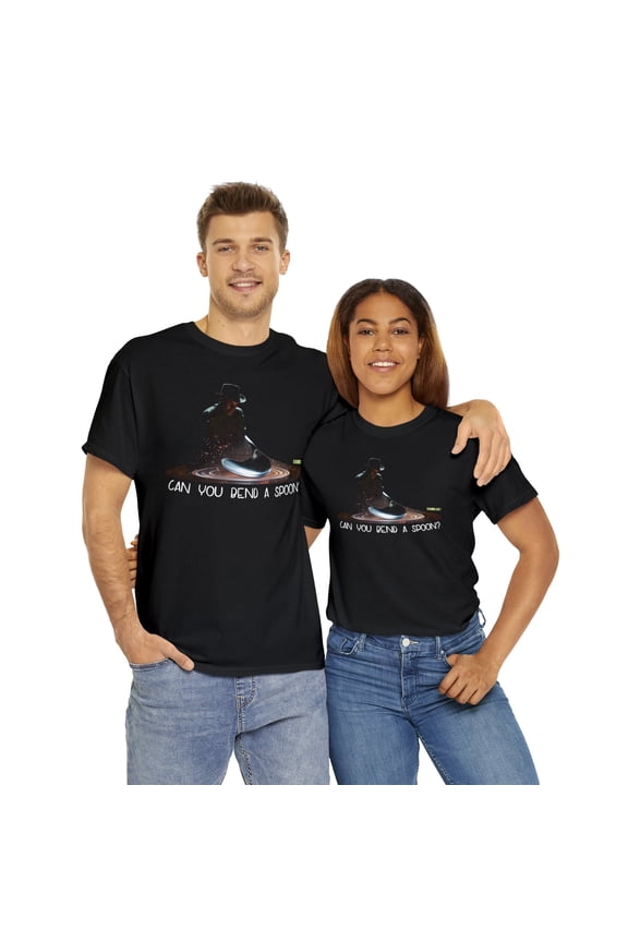 T-Shirt Heavy Cotton Unisex Magician "Can You Bend A Spoon?"