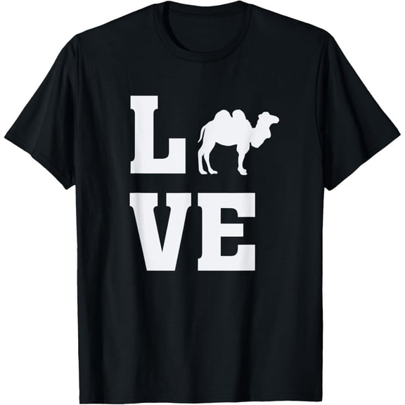 T-Shirt I Love Camels - Animal Camel LoverMen's and women's gift, black and white T-shirt, size: Extra large S-4XL