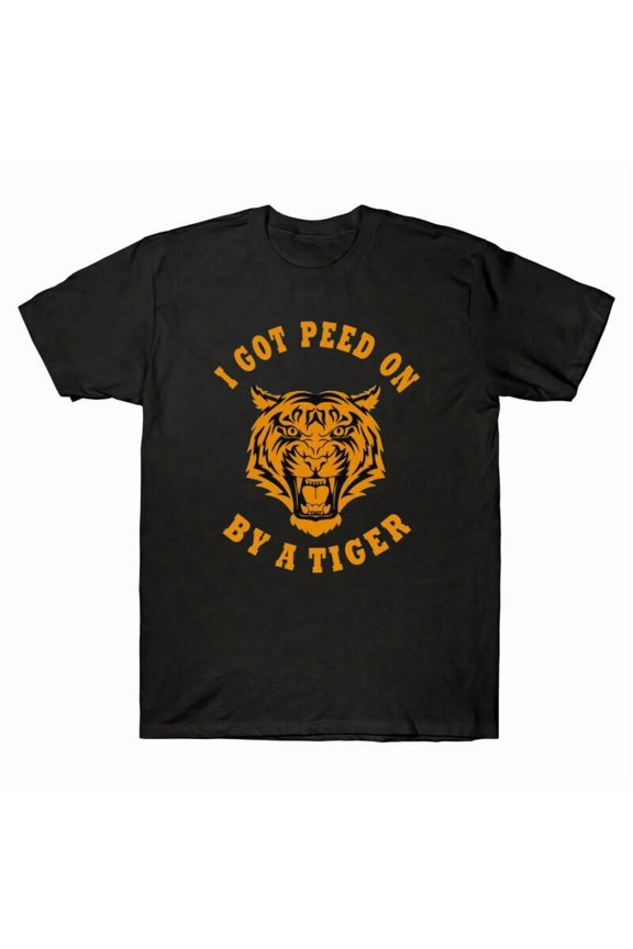 T-Shirt I Tee Tiger Peed Gift By Vintage Men's on Humor Cotton Top Funny A Got
