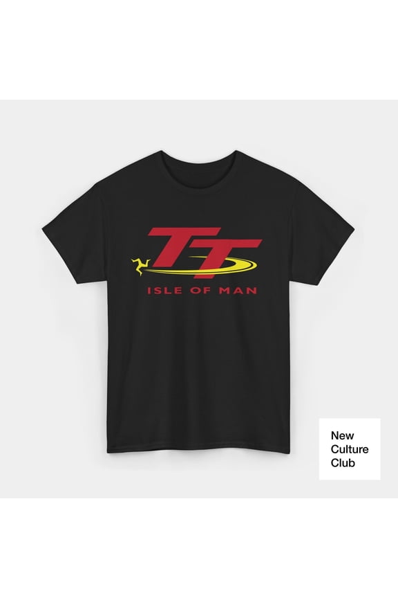 T Shirt Isle of Man TT Race Racing Tourist Logo Black White Navy Grey Tee