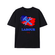 T-Shirt Labour Day Celebration T-shirt with Usa Flag Design