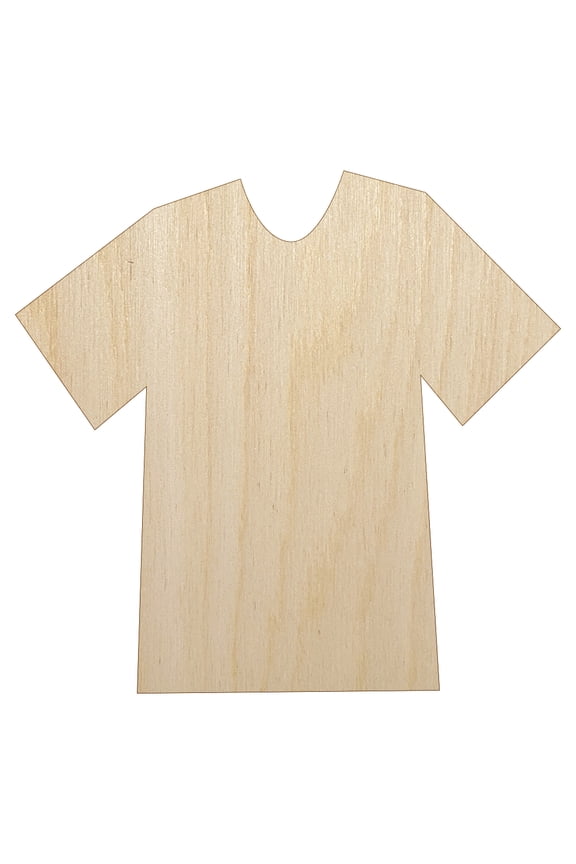 T-Shirt Laundry Solid Wood Shape Unfinished Piece Cutout Craft DIY Projects - 4.70 Inch Size - 1/8 Inch Thick