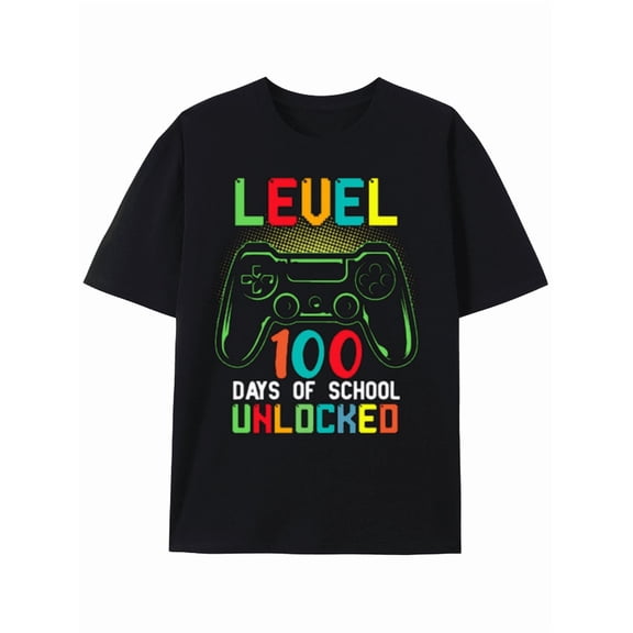 T-Shirt Level 100 Days of School Unlocked Gamer T-shirt