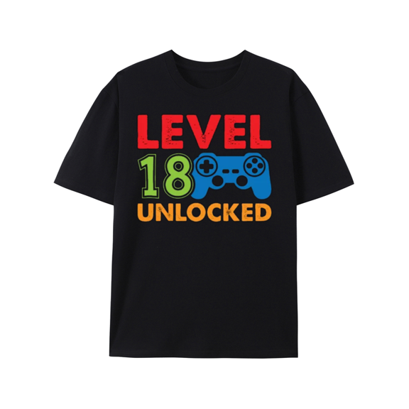 T-Shirt Level 18 Unlocked: Gamer's 18th Birthday T-shirt