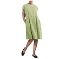thumbnail image 1 of T Shirt Long Dresses for Women Cap Sleeve Summer Dress Solid Kaftan Cotton Linen Casual Maxi Dress with Pockets, 1 of 4