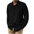 thumbnail image 1 of T Shirt Long Sleeve Men Mens Cotton Linen Button Down Guayabera Shirts Lightweight Long Sleeve Casual Stretch Beach Hawaiian Seersucker Shirt, 1 of 7