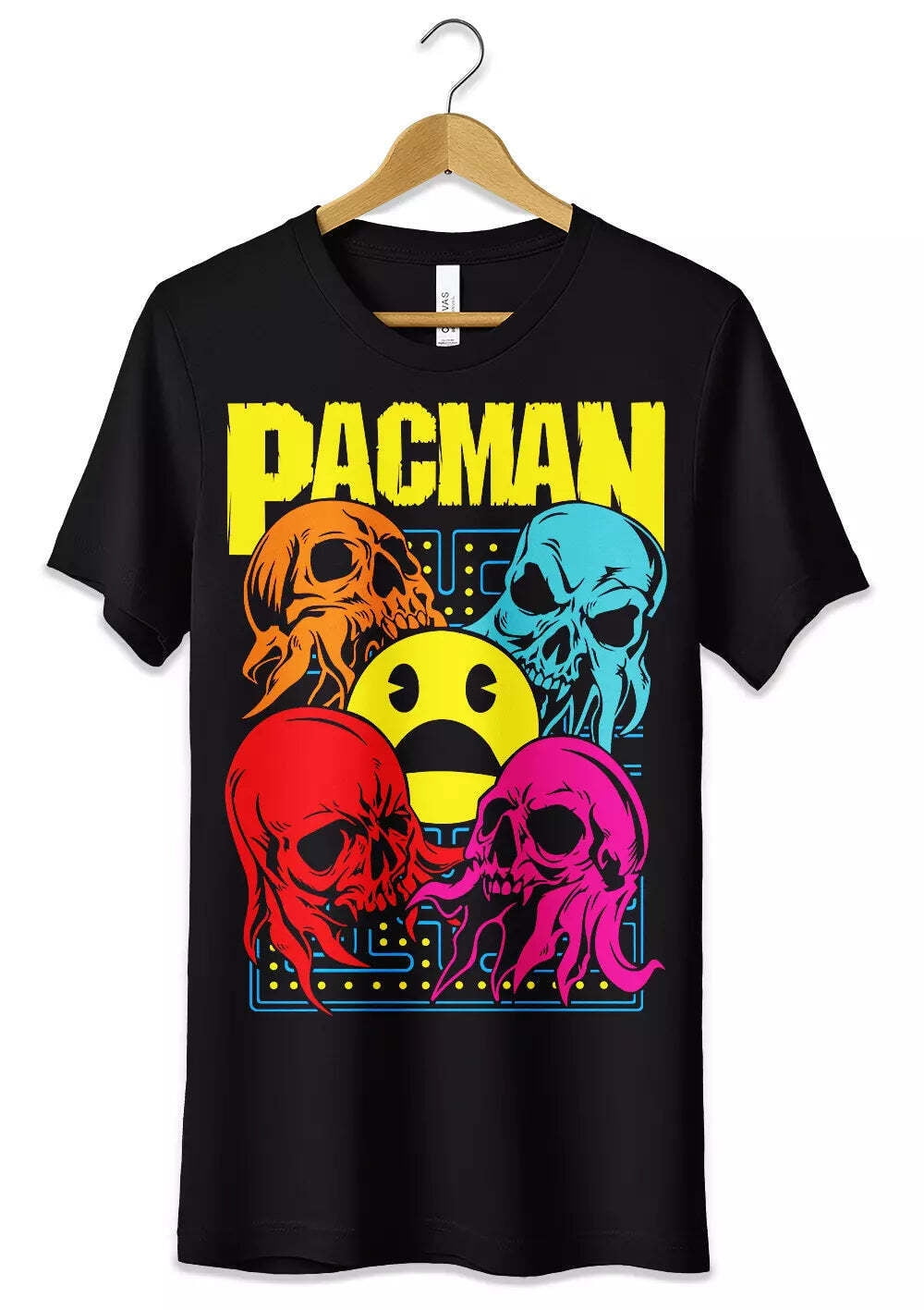T-shirt Noir Coton Unisex - Imprimé Inspiré De Maccio Capatonda (Made In Italy)