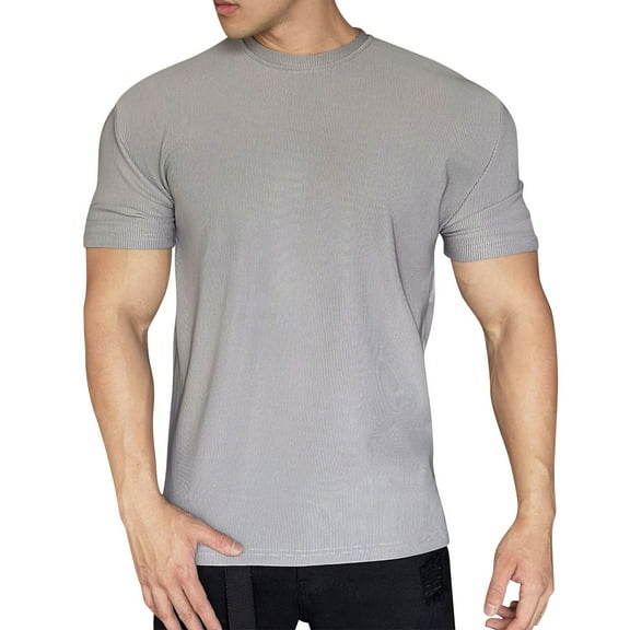 T Shirt Men Fashion Shirt Classic Short/Long Sleeve Men's Tshirts Cotton Cool Mens XL Tshirts Heavy Weight Cotton Gray M