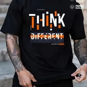 T-Shirt for Men Graphic Casual Short Sleeve Gift - Men'S Motivational for Different Graphic T - Black with Orange Lettering - Soft Everyday Casual Tee