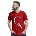 thumbnail image 1 of T Shirt Men Valentines Day Couples Matching Heart Print Men's Round Neck Short Sleeve T Shirt Soft Breathable Fabric Comfortable Relaxed Fit Top Men T Shirts Graphic Red L, 1 of 5