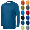 thumbnail image 1 of T Shirt Muscle Gym Workout Athletic Tee Men's Clothing Men's Breathable Solid Color Sport Raglan Long Sleeves Round Neck Shirt Sky Blue Xl, 1 of 3