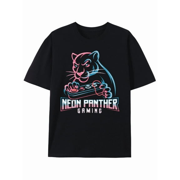 T-Shirt Neon Panther Gaming Oversized T-shirt