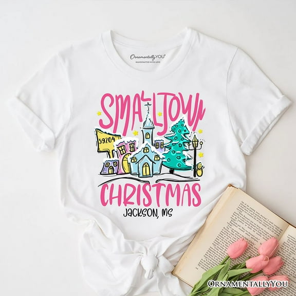 Custom Zipcode Small Town Christmas T-Shirt, Personalized Christian City State Tee