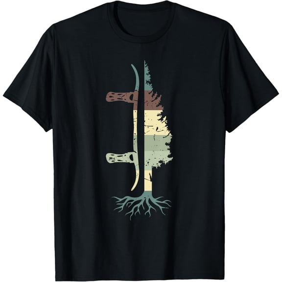 T-Shirt Pine Tree Snowboard Shirt Snowboarding GiftMen's and women's gift, black and white T-shirt, size: Extra large S-4XL