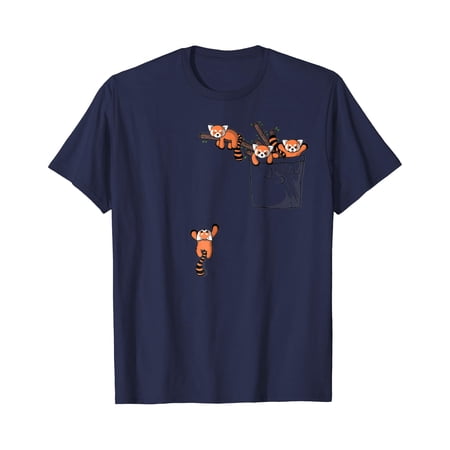 T-Shirt - Pocket Series Cute Red Panda Bear Playing, Unisex T-Shirt
