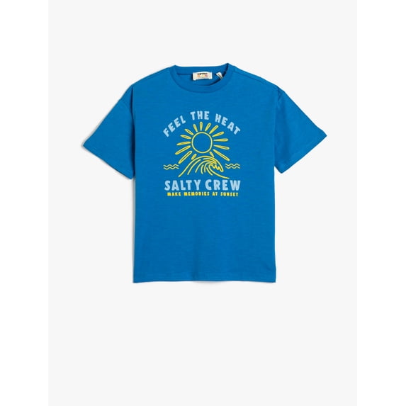 T-Shirt Printed Short Sleeve Crew Neck Cotton