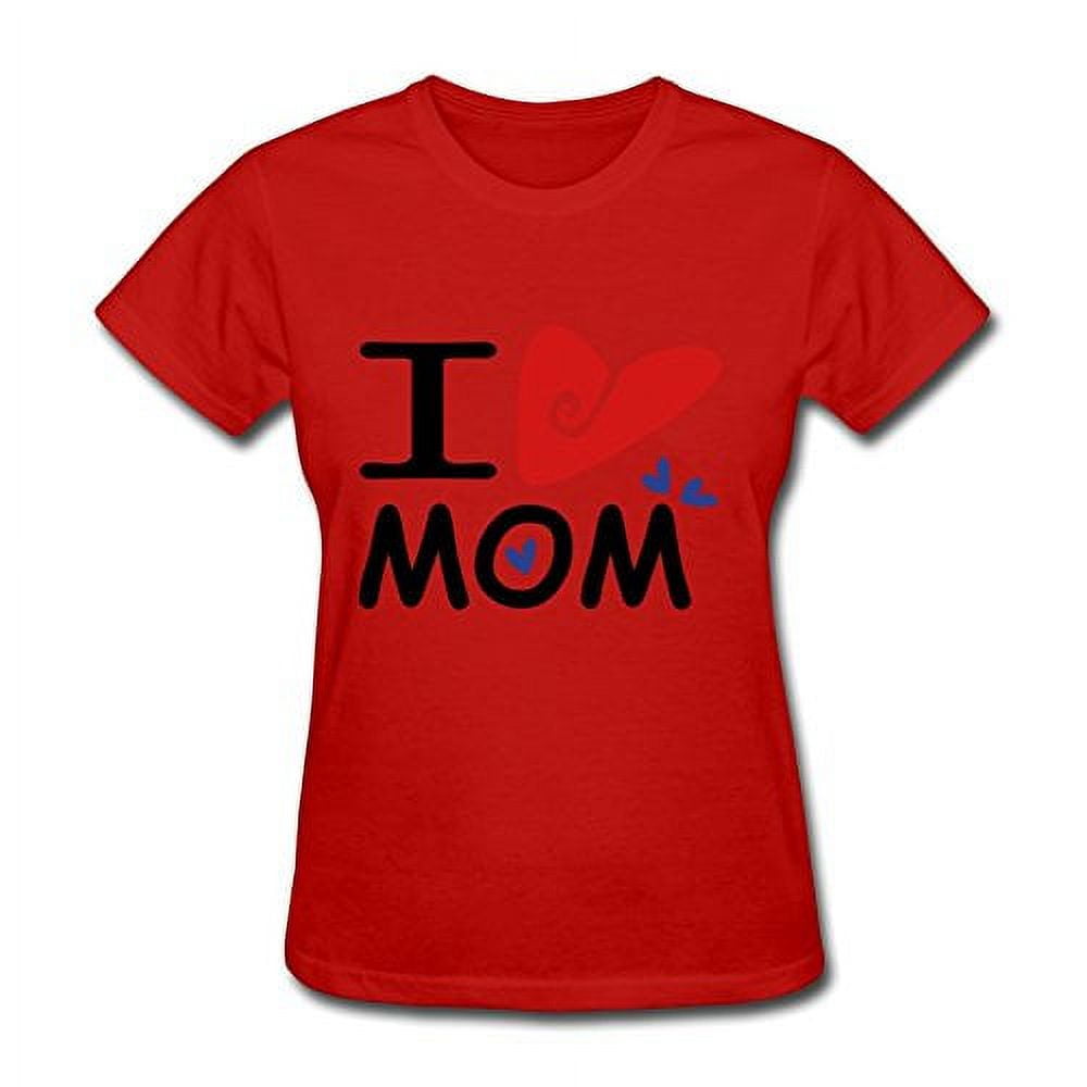 BRICKBAND Pre-Owned T Shirt Red I_love_mom_txt Custom Xxx-large Sheets Women