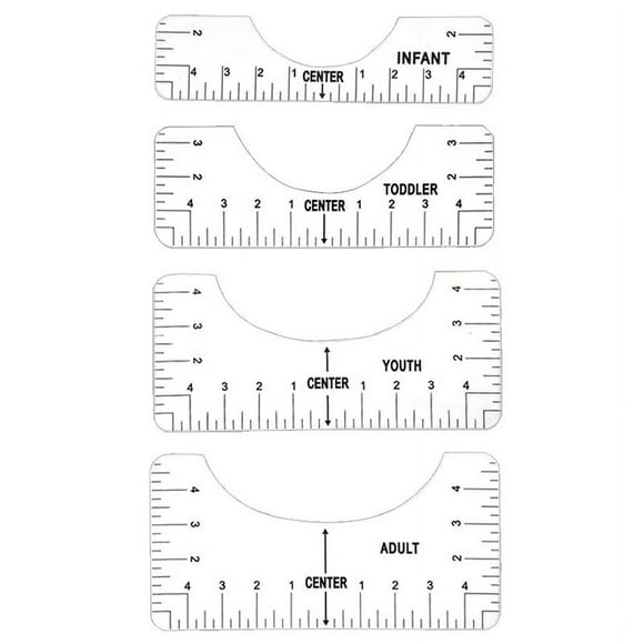 T-Shirt Ruler Guide Alignment Tool for Vinyl, Graphics T Shirt Centering (Clear & Transparent)