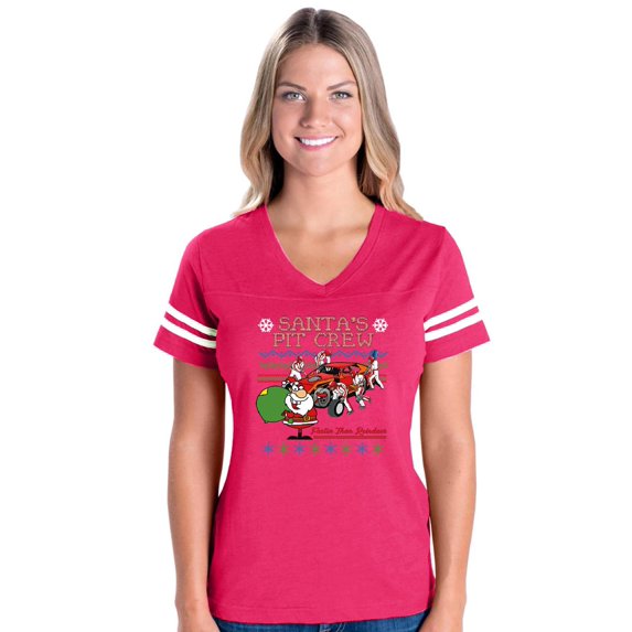 T-Shirt Santa'S Pit Crew Womens Shirts V-neck