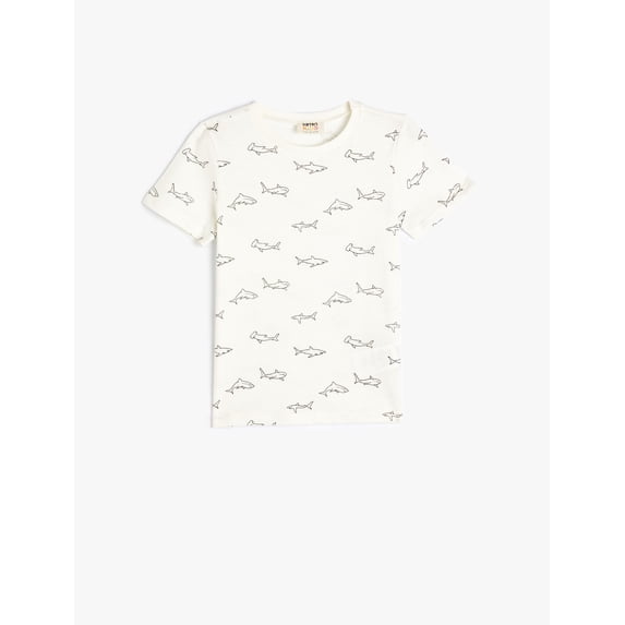 T-Shirt Shark Printed Cotton